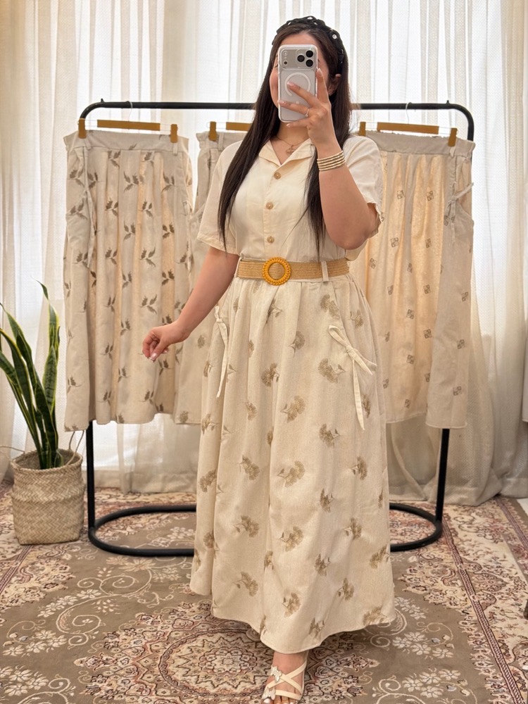 دامن زنانه لینن خامه دوزی