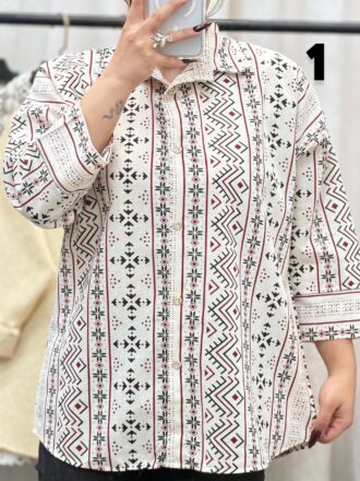 مانتو شومیز لینن زنانه - Image 8
