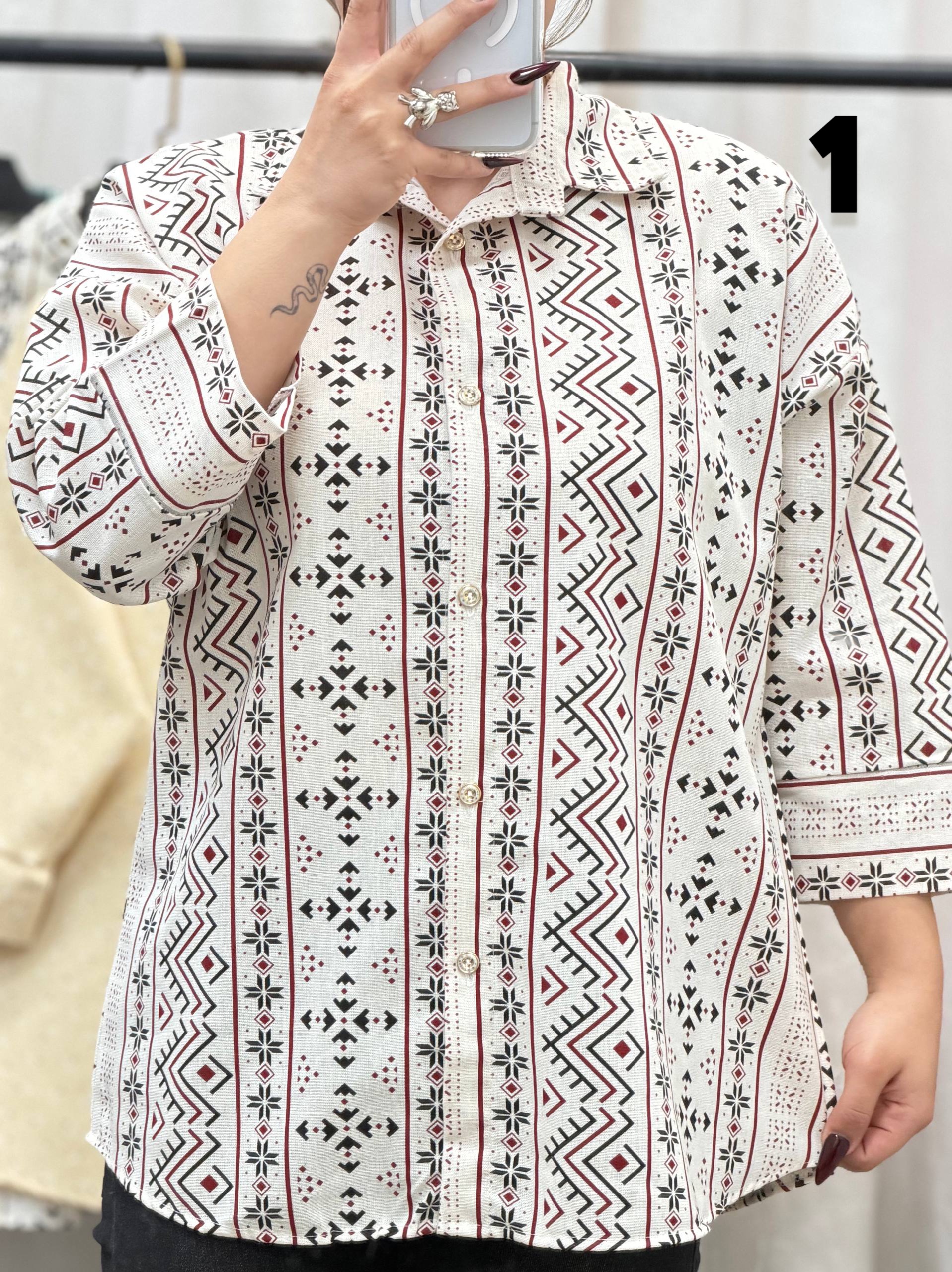 مانتو شومیز لینن زنانه - Image 7