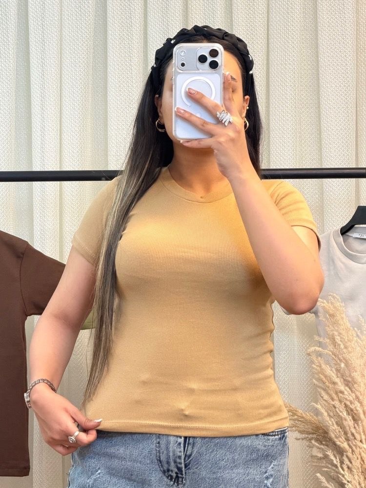 تیشرت کبریتی بیسیک زنانه - Image 25